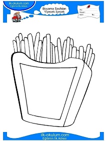 Çocuklar İçin Patates-Kızartması Boyama Sayfaları 